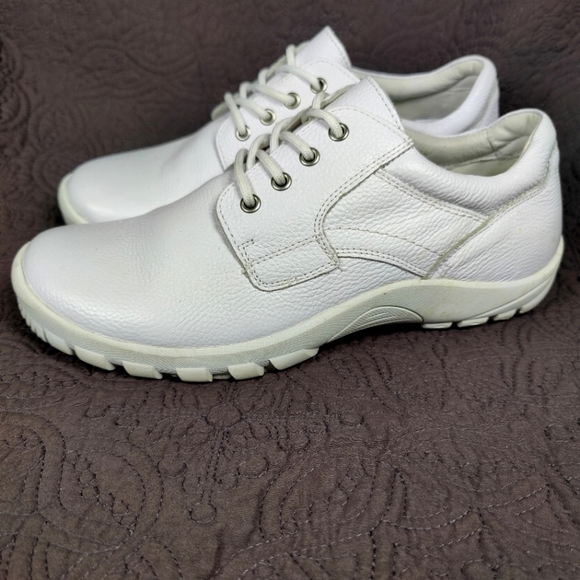 Spring Step Berman Pro Men\'s Leather Slip Resistant White Shoes Sz 9.5-10, EU 43